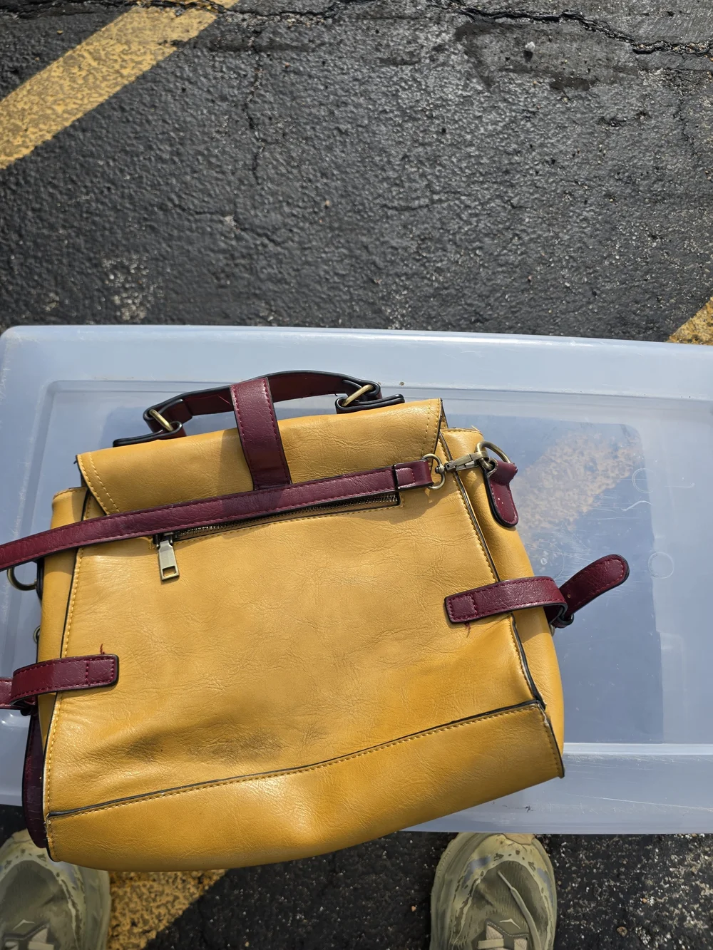 ModCloth‎ Yellow and Burgundy Woven-Accent Satchel